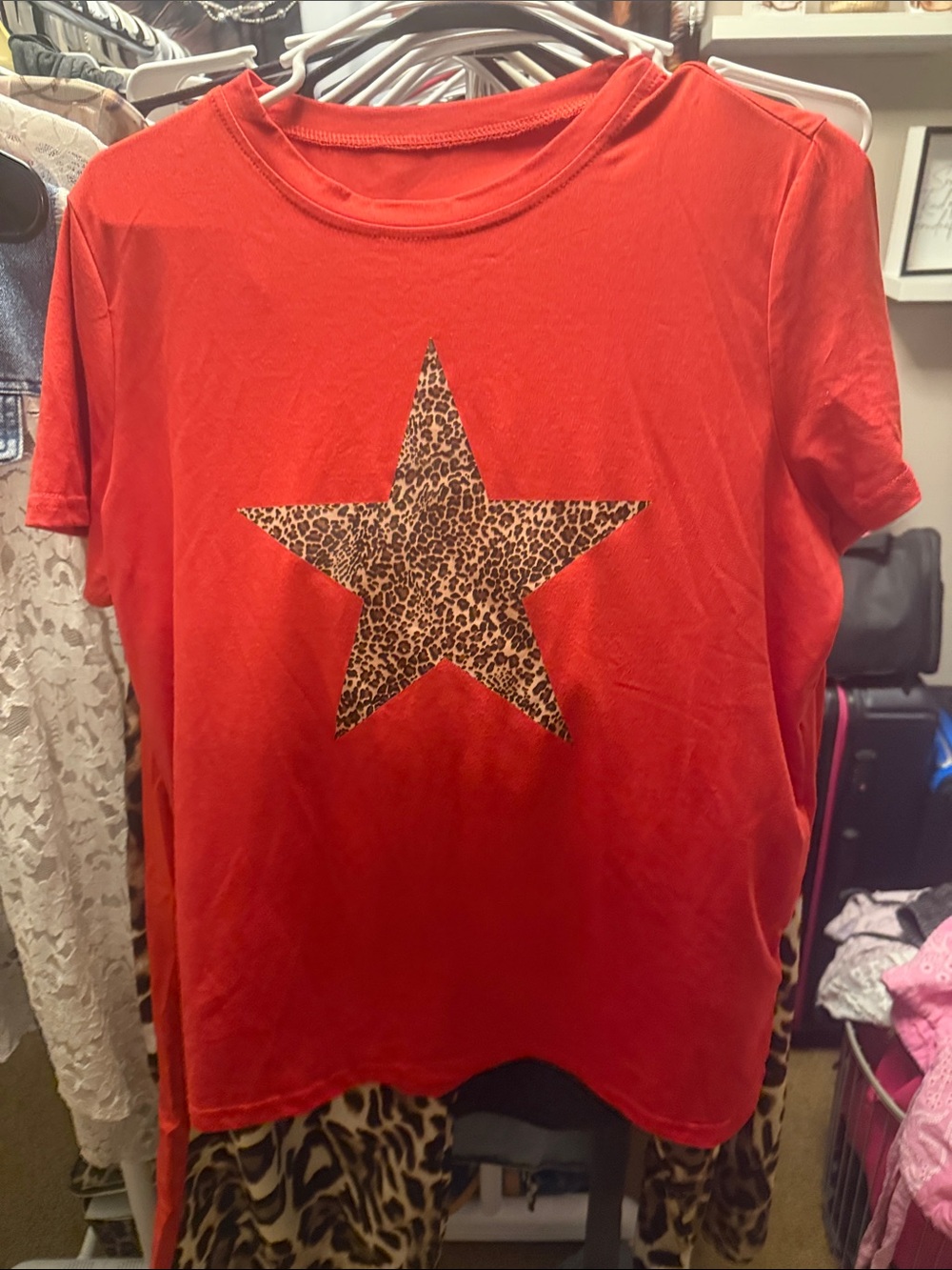 Womens' Tee with Leopard Star